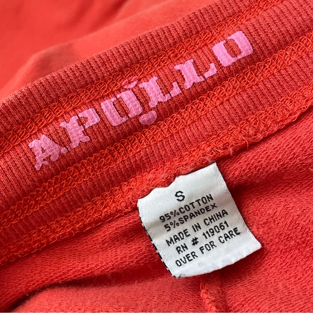 Y2K Peace Sweatpants low rise rhinestones flare womens Orange (small) vintage - Image 2