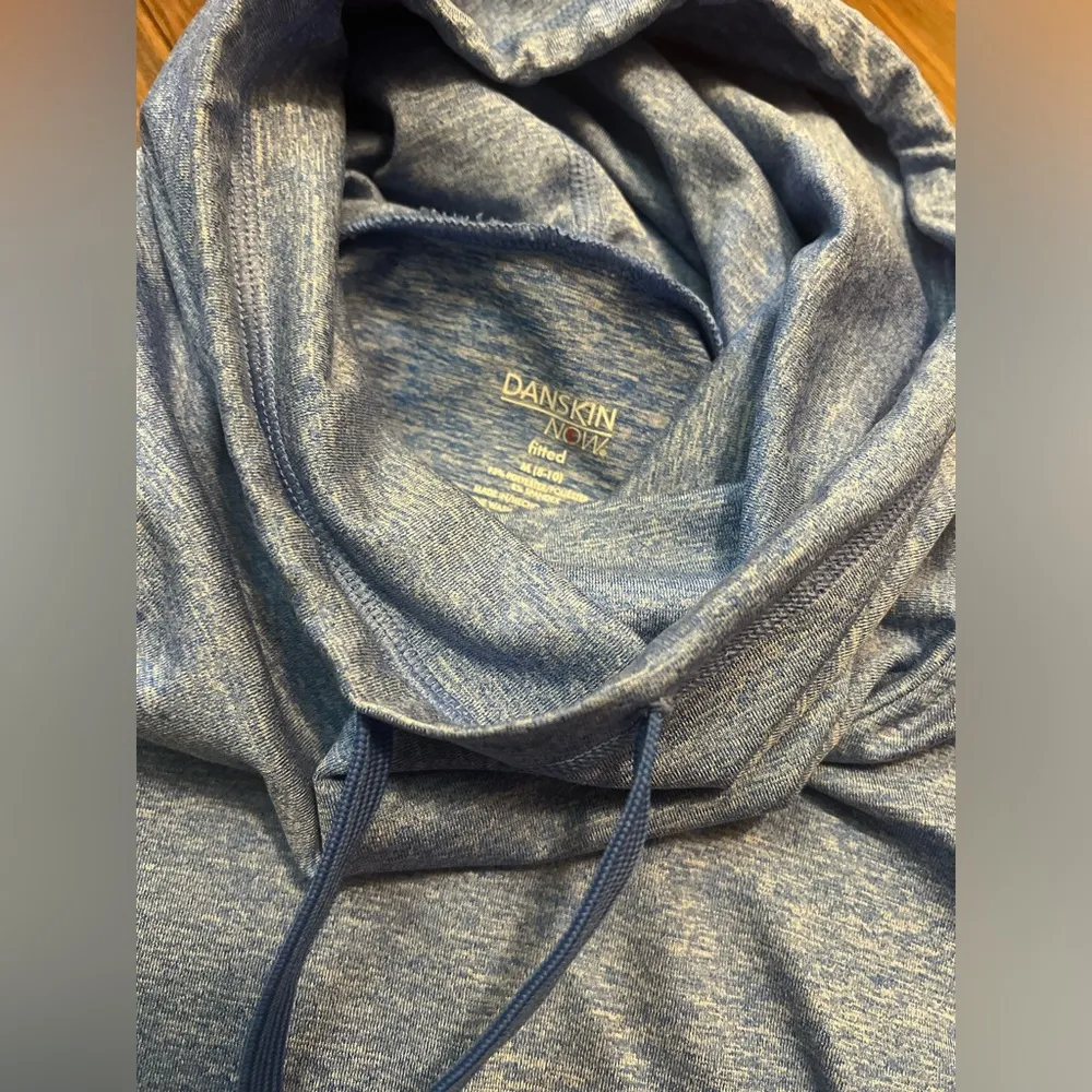 Womens danskin light blue cowl neck athletic pullover sweater - Image 2