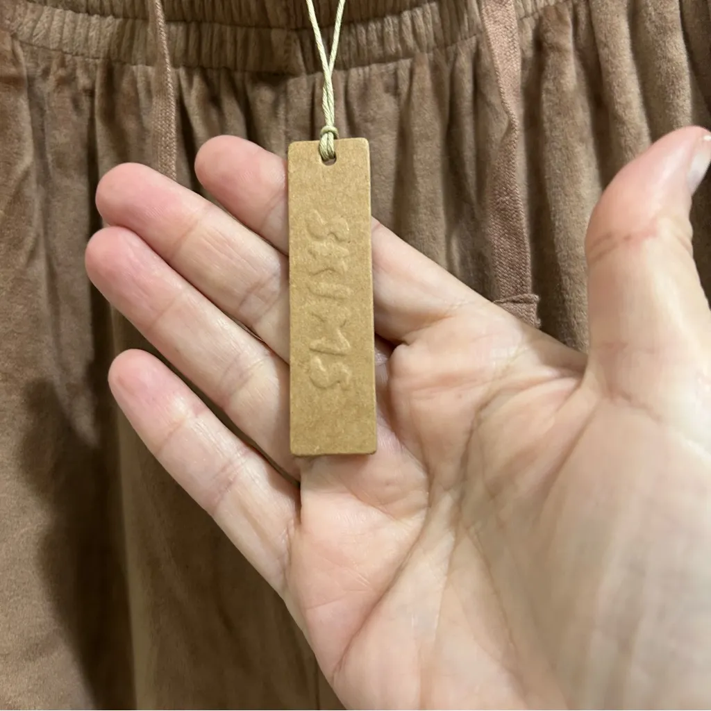 Skims Wide Leg Velour Track Pants in Sienna w/Pockets & Elastic Waist Large NWT - Image 9