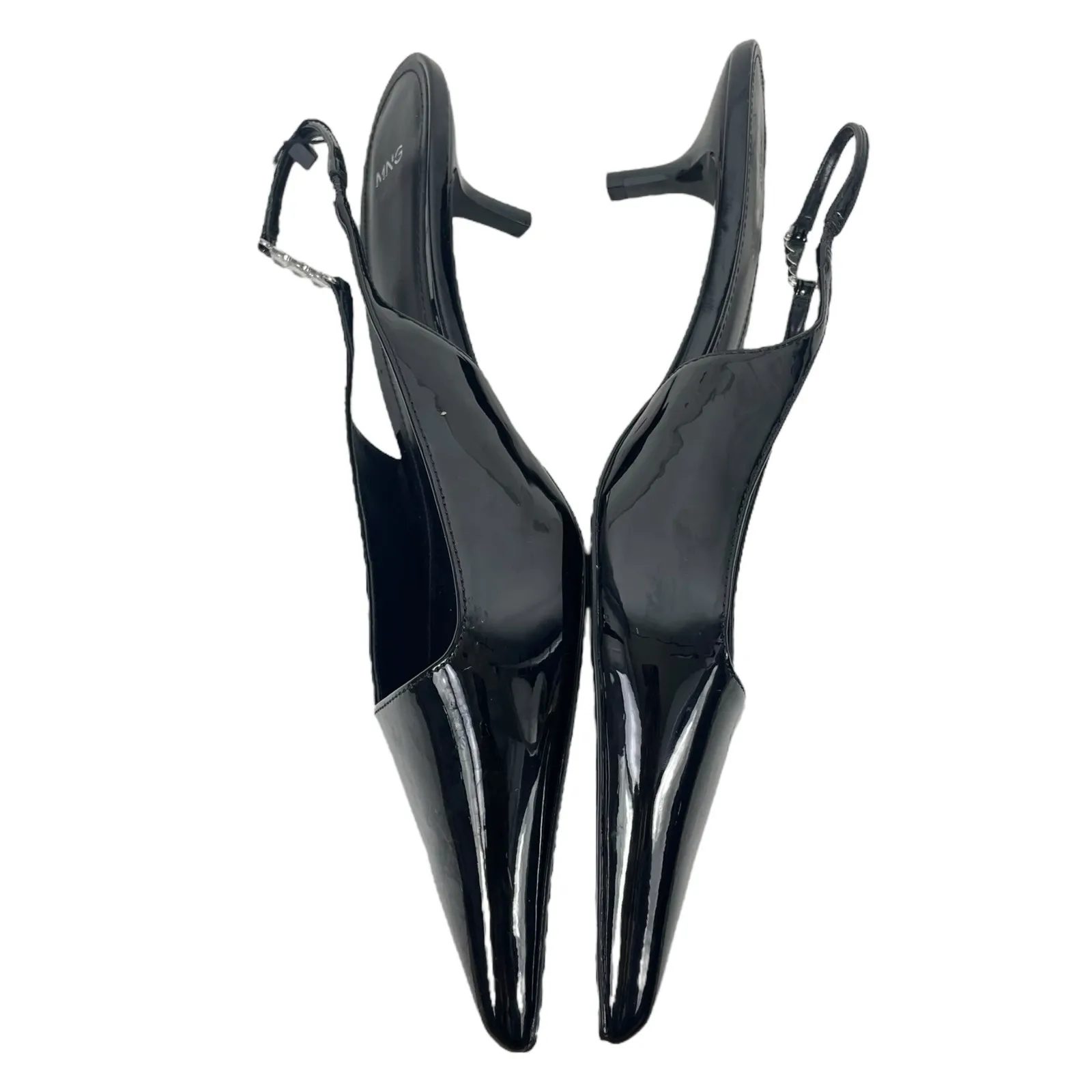 Mango MNG Rhinestone Slingback Kitten Heel Pump Black Size 40/ US 9 - Image 6