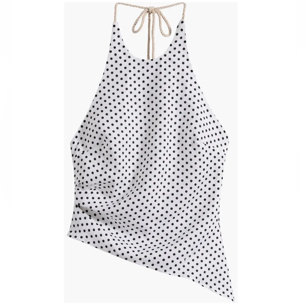 Reformation Reese Black White Polka Dot Top New! - Image 4
