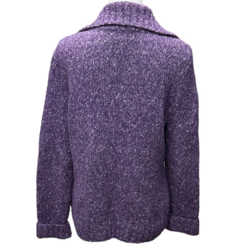 Gander Mountain Cable Knit Wool Blend Marled Cardigan Sweater Womens Size L - Image 4