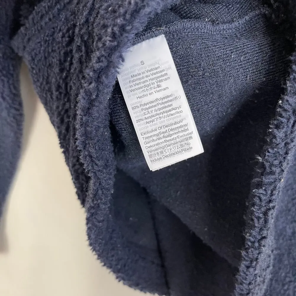 J. Crew Factory Navy Sherpa popover 1/4 Zip Jacket (Size S) Blue - Image 7