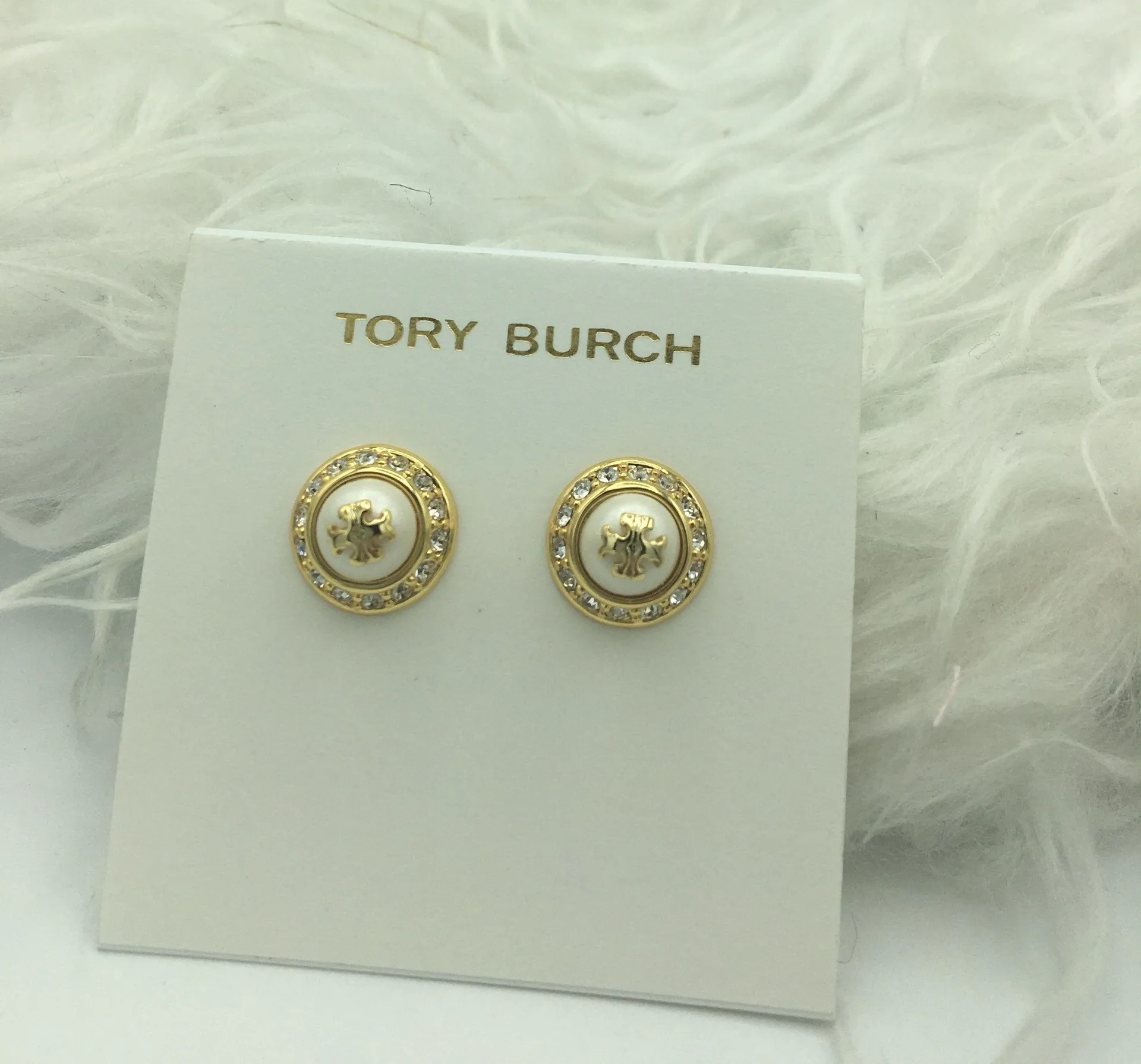 Tory Burch Gold Stud Natalie Earrings - Image 3