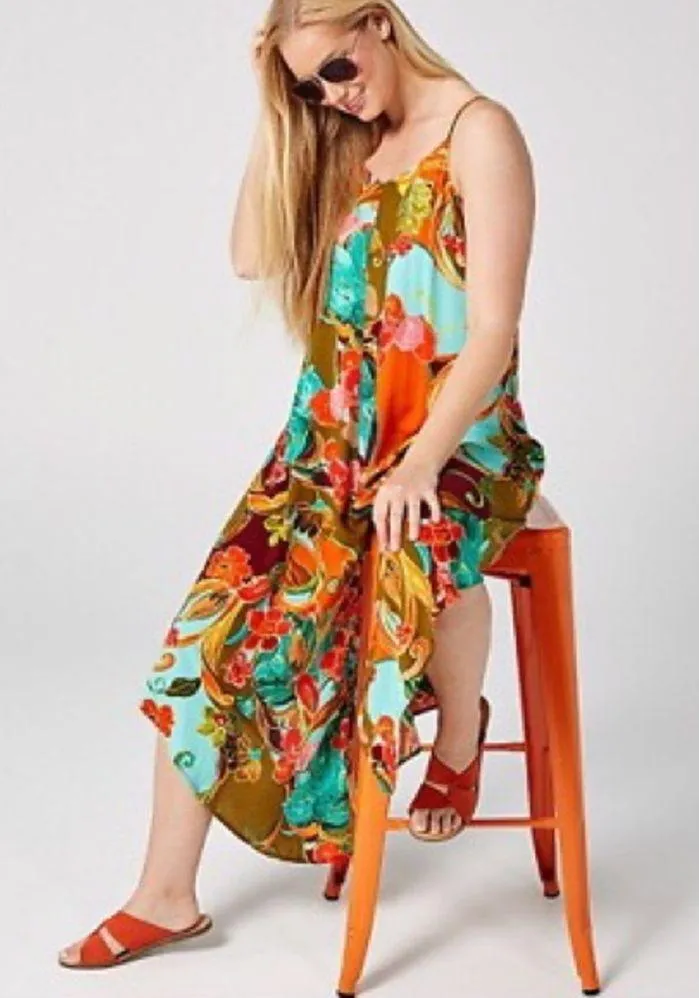 MSK Floral Print Gaucho Jumpsuit Strappy Green Size M NWT Size M - Image 2