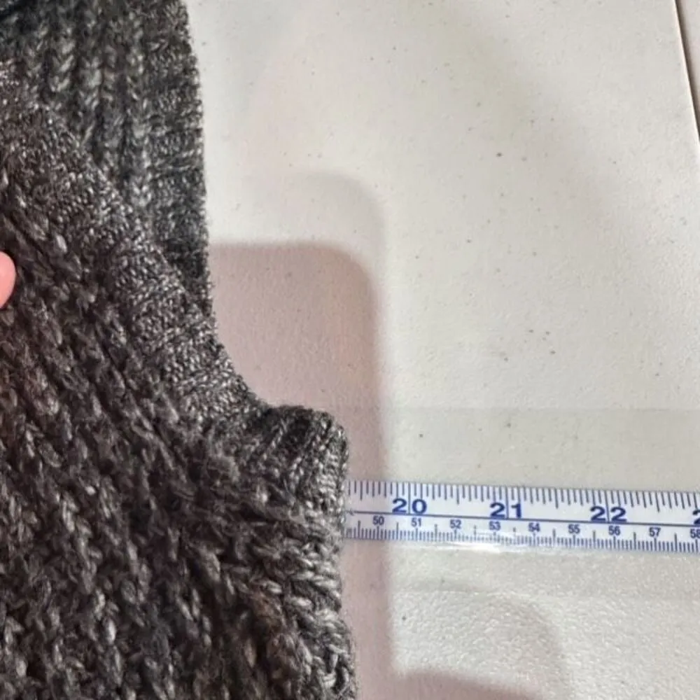 PRANA Thalia Cardigan Sweater Vest Cargo Gray Marled Wool Duster Long Knit XS - Image 15