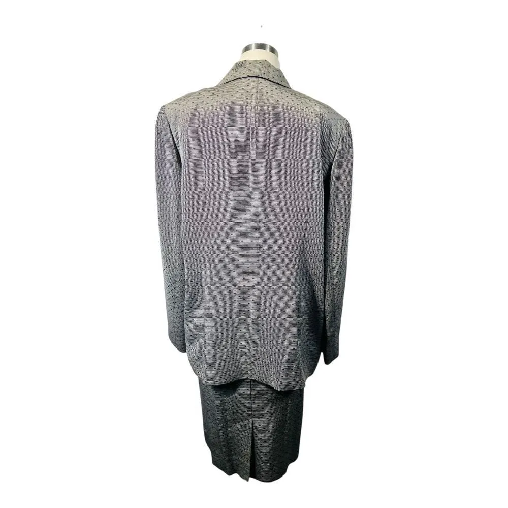Dana Buchman Petite Gray Textured Skirt Suit Business Professional Plus Size 16P - Image 4