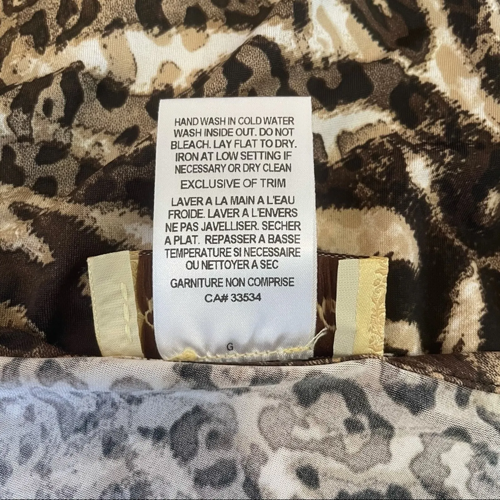 Kristen Crenshaw 3/4 Sleeve Animal Print Top XXL Brown - Image 6