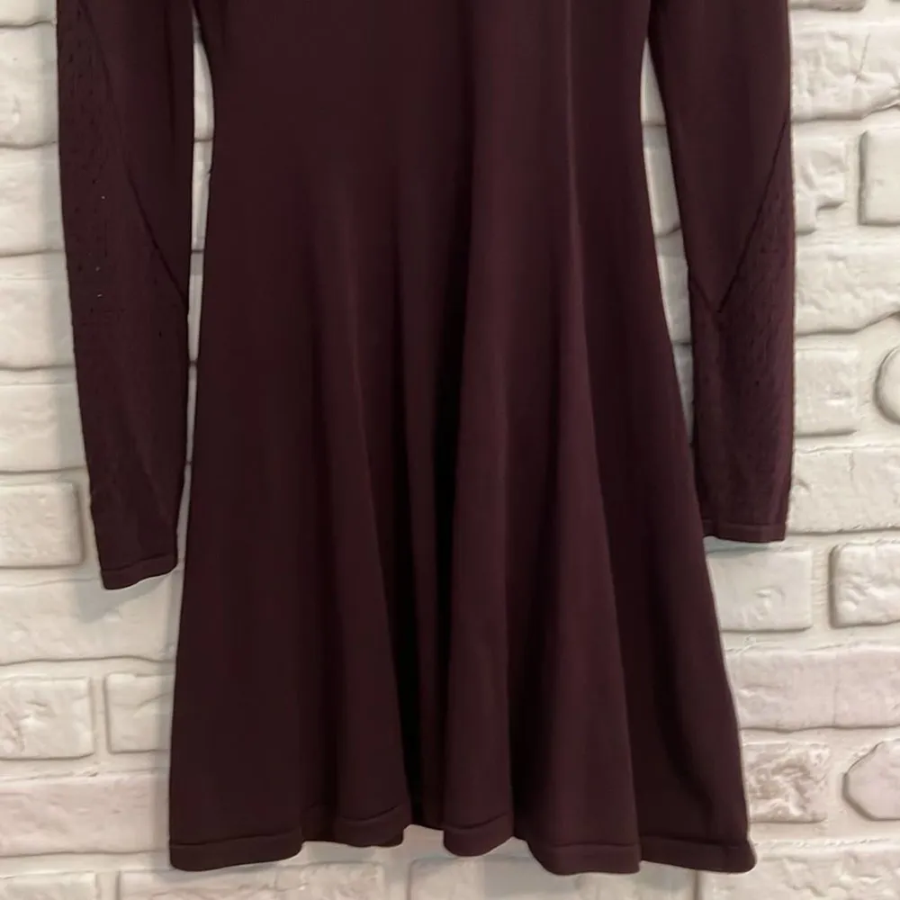 Susana Monaco dark purple long sleeve skater dress size XS - Image 3