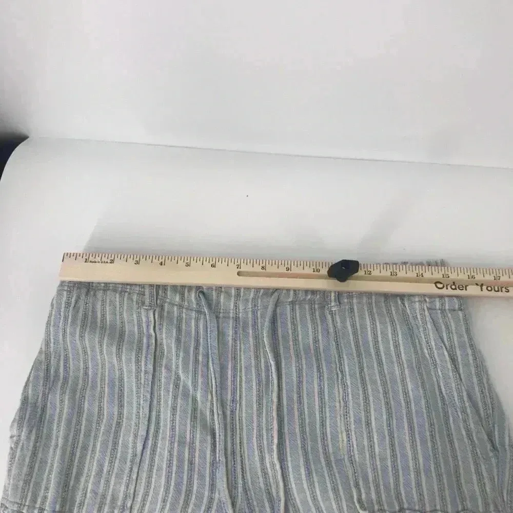 Alexander Jordan Women’s Large Linen Blend Striped Drawstring Beach Pants White - Image 4