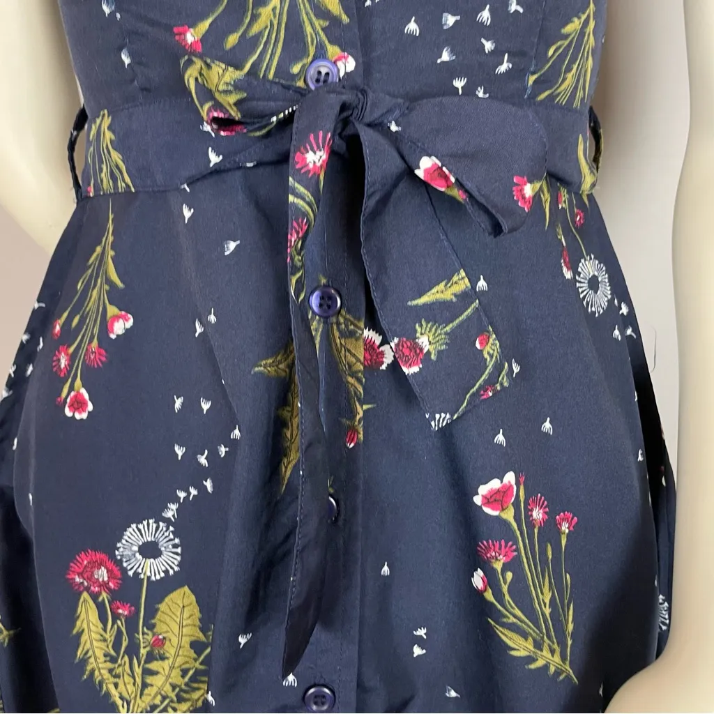 Circus Dress‎ Dandelion Print Navy Blue XS UK Size 8 Retro A - Image 10