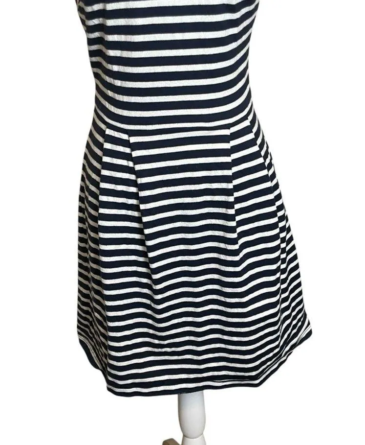 Ann Taylor Loft Blue White Stripe Sleeveless Dress Womens Size 2 Petite Nautical - Image 3