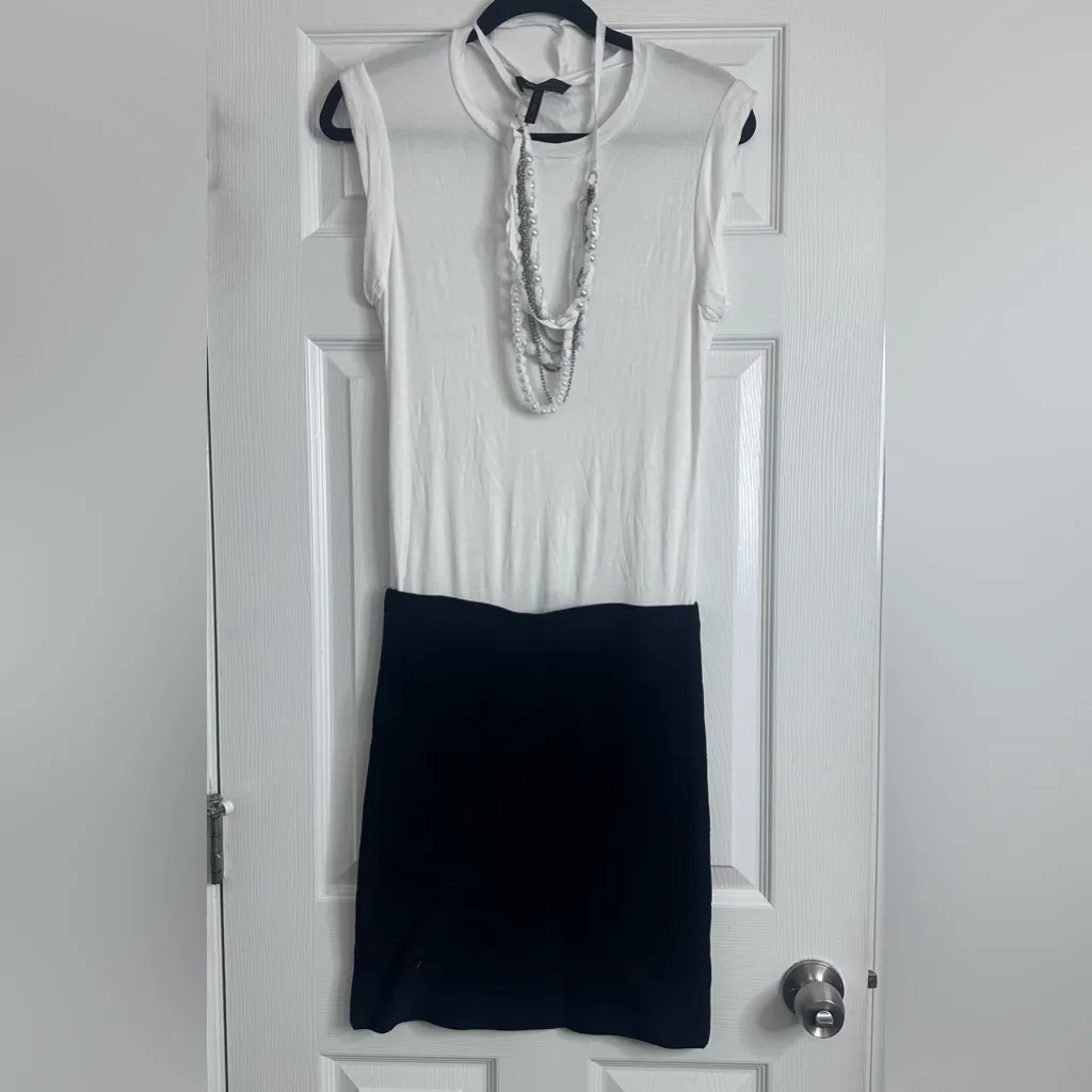 bcbgmaxazria Dress with Chic Black Pencil Skirt & White Top w/Necklace Small - Image 12