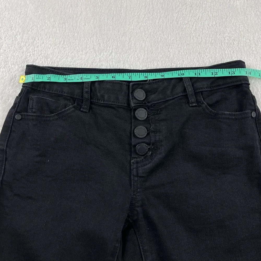 Simply Vera Vera Wang Capri Jeans Womens Size 4P Black Denim Button Fly Mid Rise - Image 5
