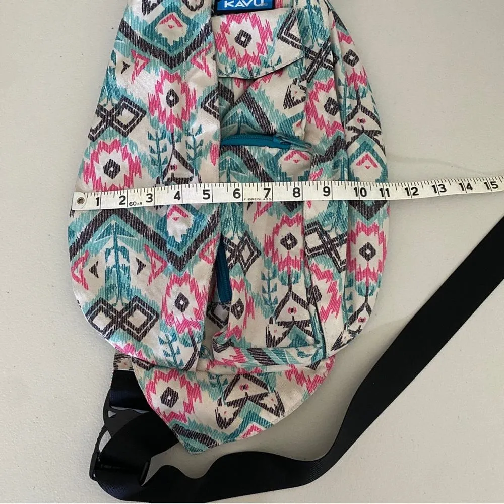 Kavu Multicolored Ikat Classic Rope Sling Bag Outdoors Utility Hiking Backpack - Image 9