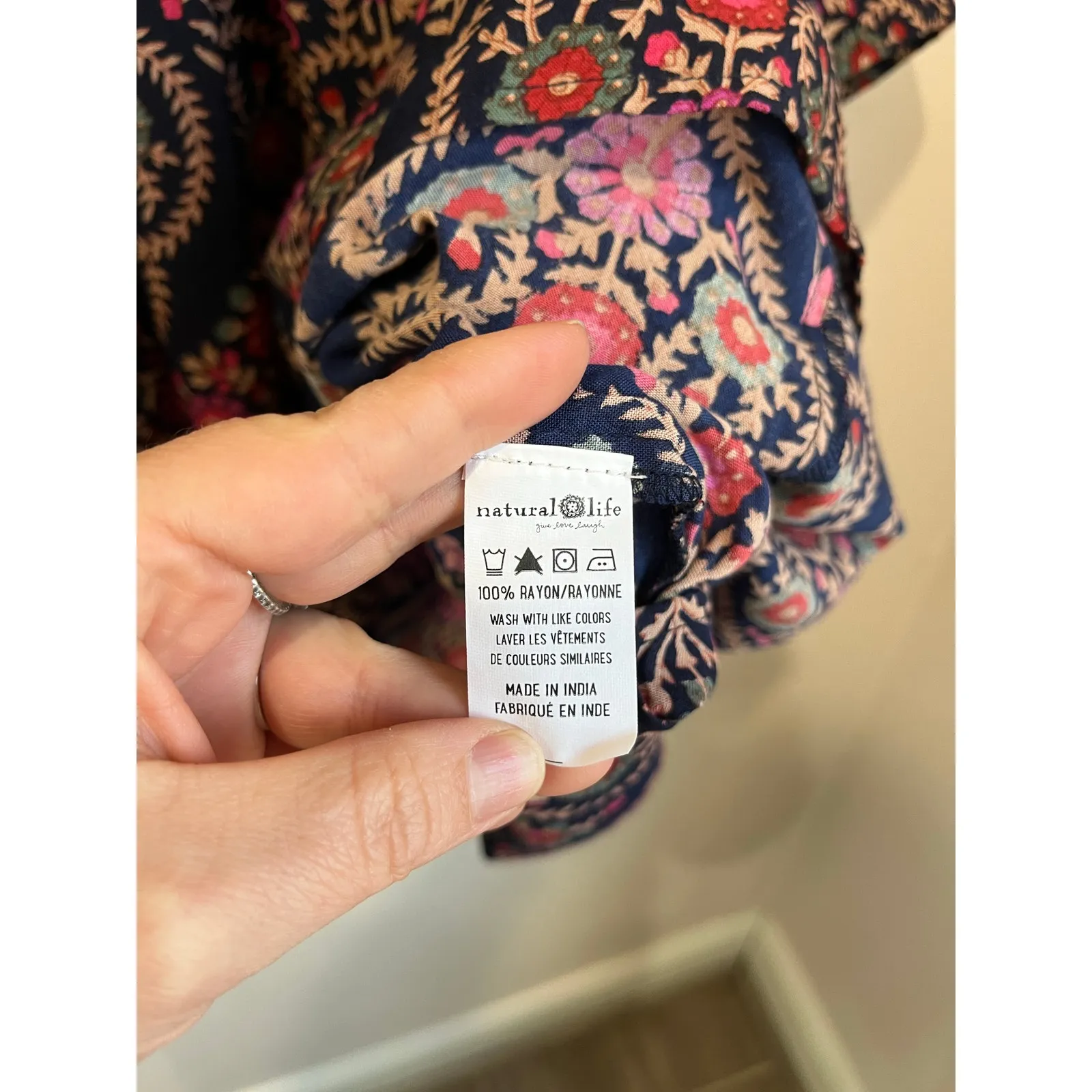 Natural Life Boho Floral Mini Dress Peasant Style NWT Size Small Festival - Image 6