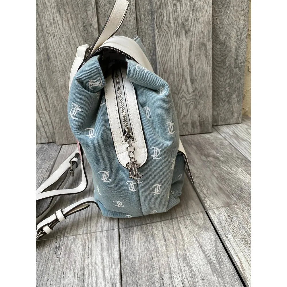Juicy Couture Blue Denim Backpack with Rhinestone Logo & Heart Accents - Image 5
