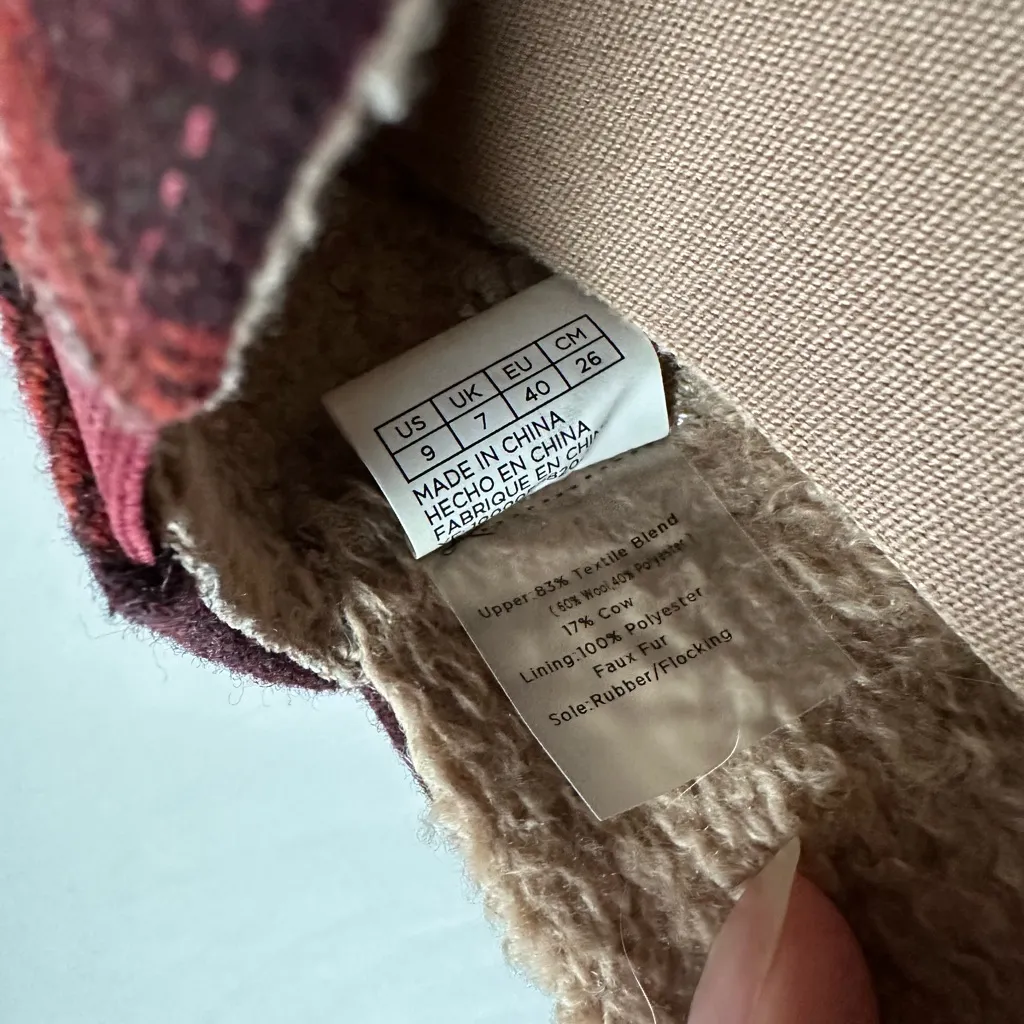 Toms Wool Blend Alpargata Wrap Barn Red Plaid Slip On Shoes Women - Image 5