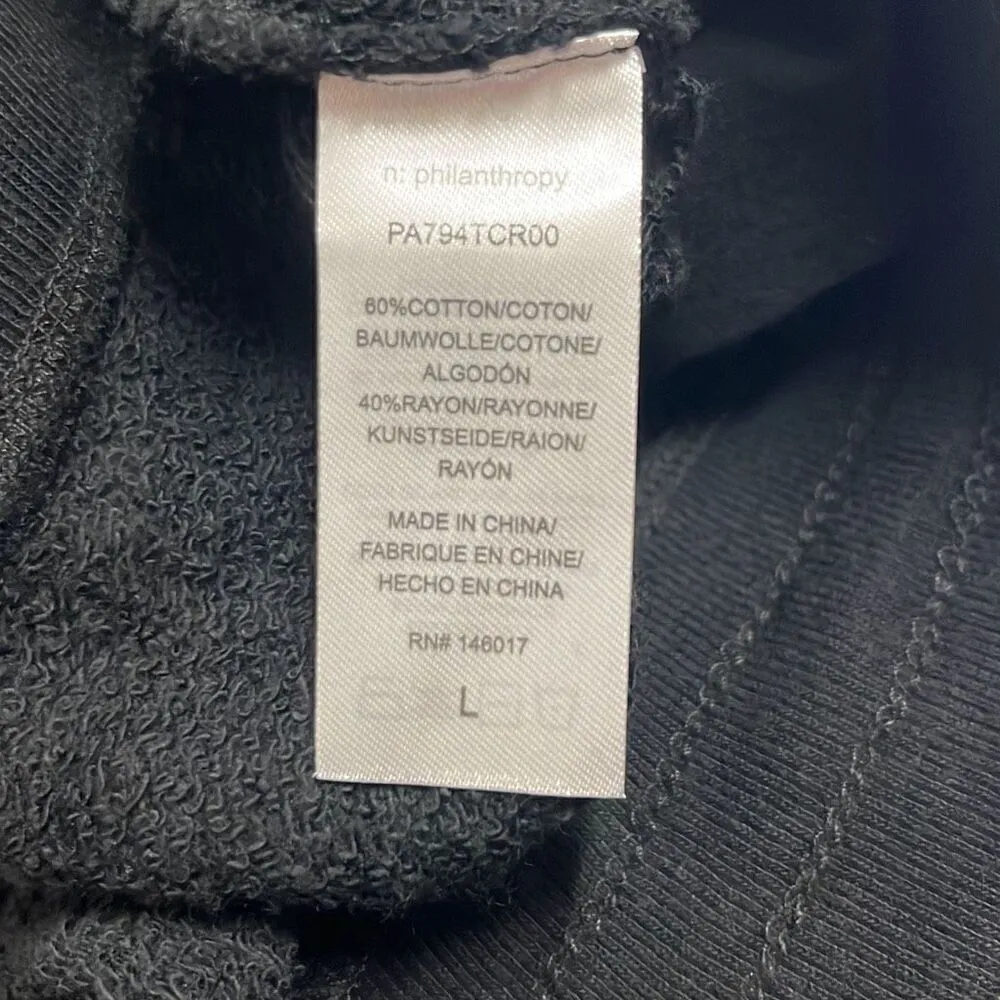 n:philanthropy Womens Large Distressed Jogger Sweatpants Black Pockets NWT - Image 8