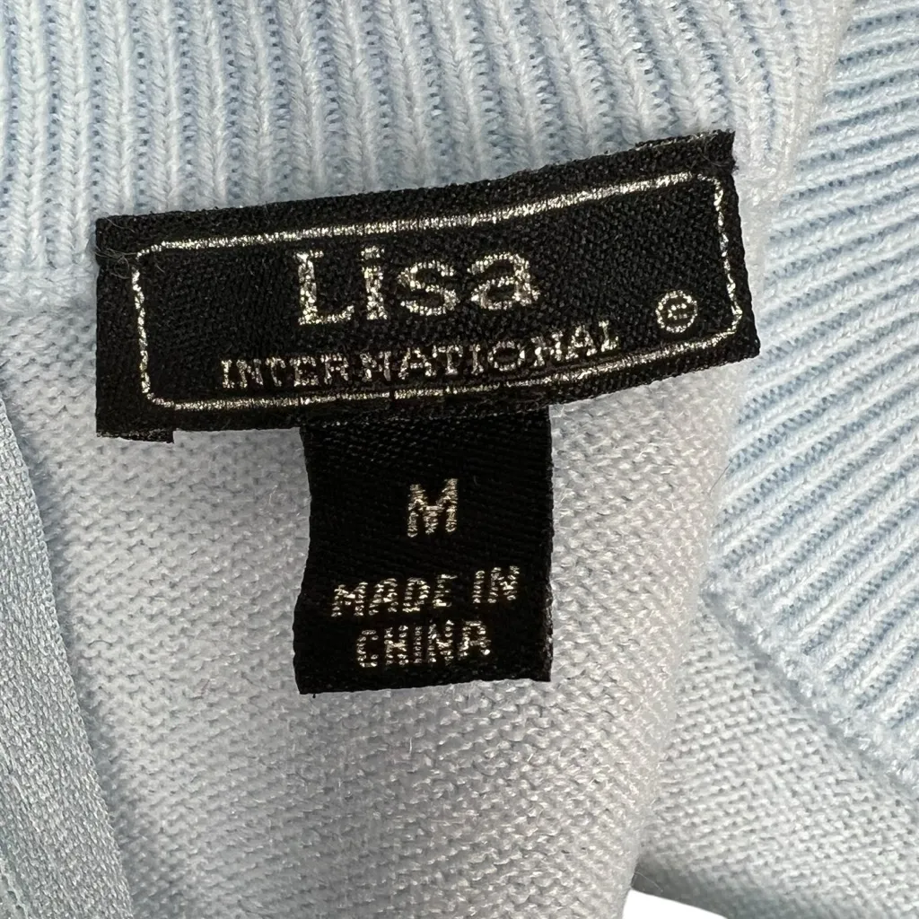 Lisa International Blue Women’s Sweater Size Medium - Image 4