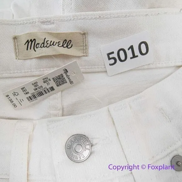 Madewell The‎ Perfect Vintage Straight Jean in Tile White: Ripped-Knee, 27 - Image 16