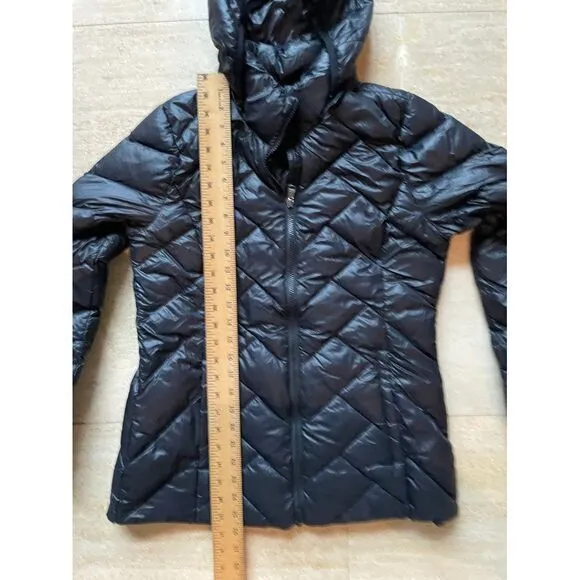 London fog Black Quilted Puffer hooded Jacket‎ Winter Coat Warm Outerwear S - Image 3