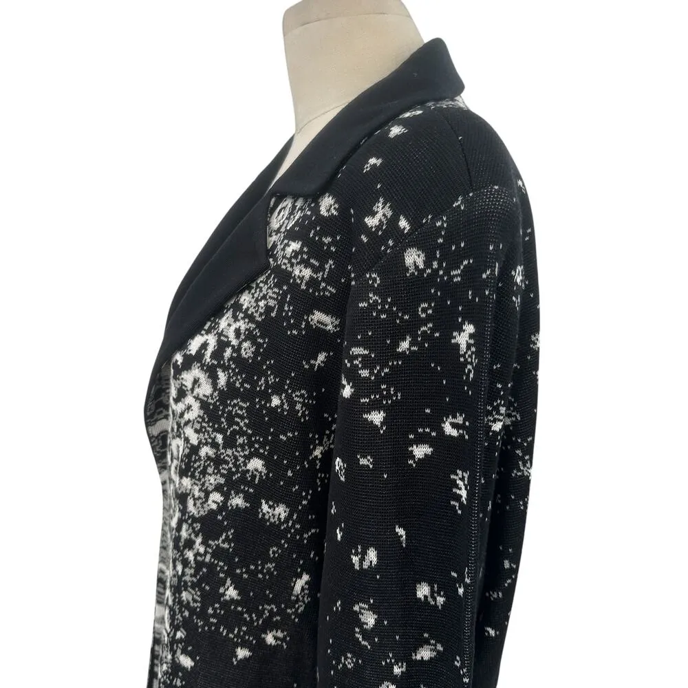 Misook Black-Multi Abstract Pattern Mid-Length Knit Blazer Jacket Plus Size 0X‎ - Image 5