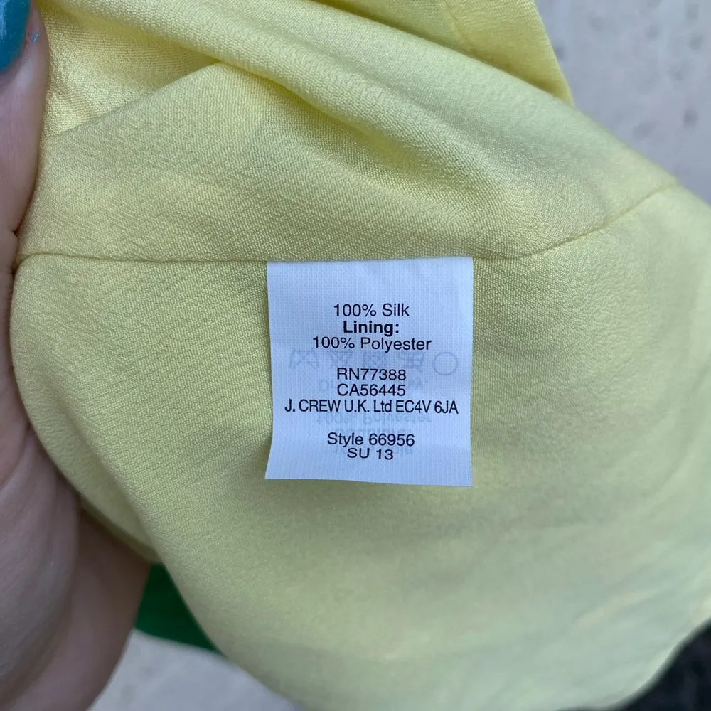 NWT J.Crew Size 4 100% Silk Tropical Green High Neck Knne length dress - Image 6