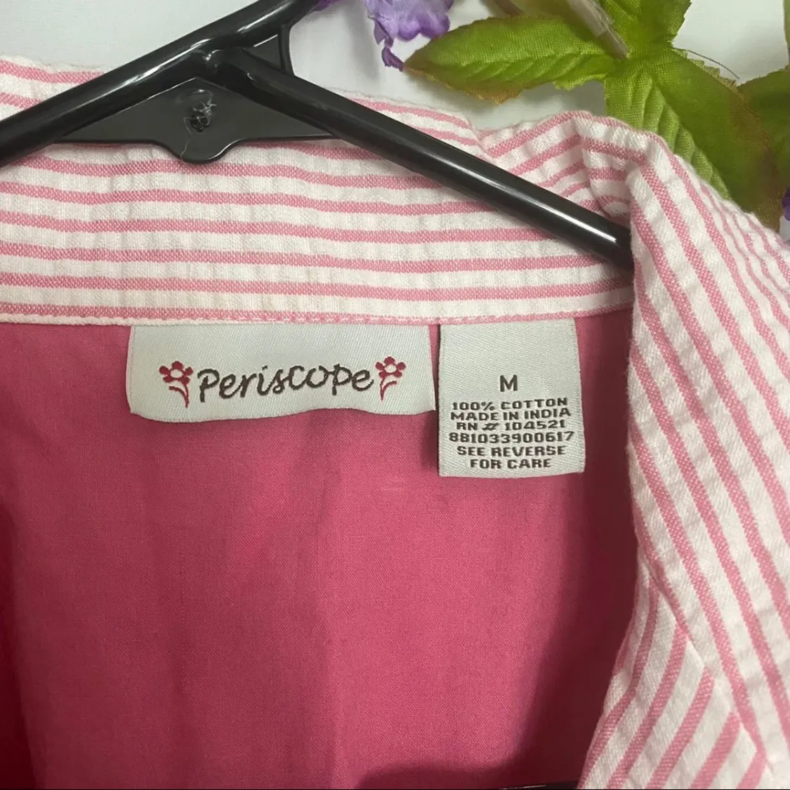 Womans Pink White Pinstriped light career Jacket - Image 6