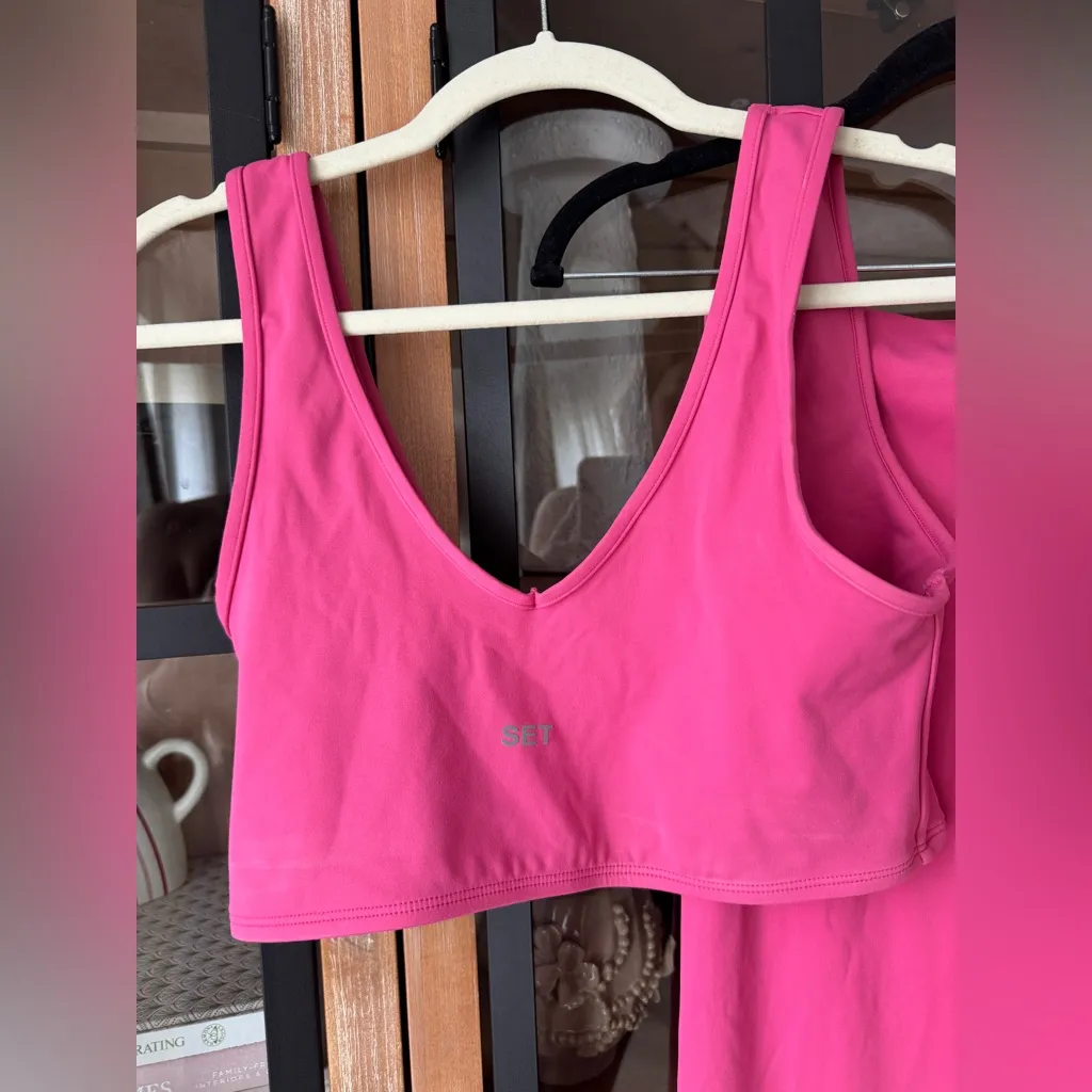 SET Active Sportbody workout set leggings sports bra tank lollipop barbie pink - Image 2