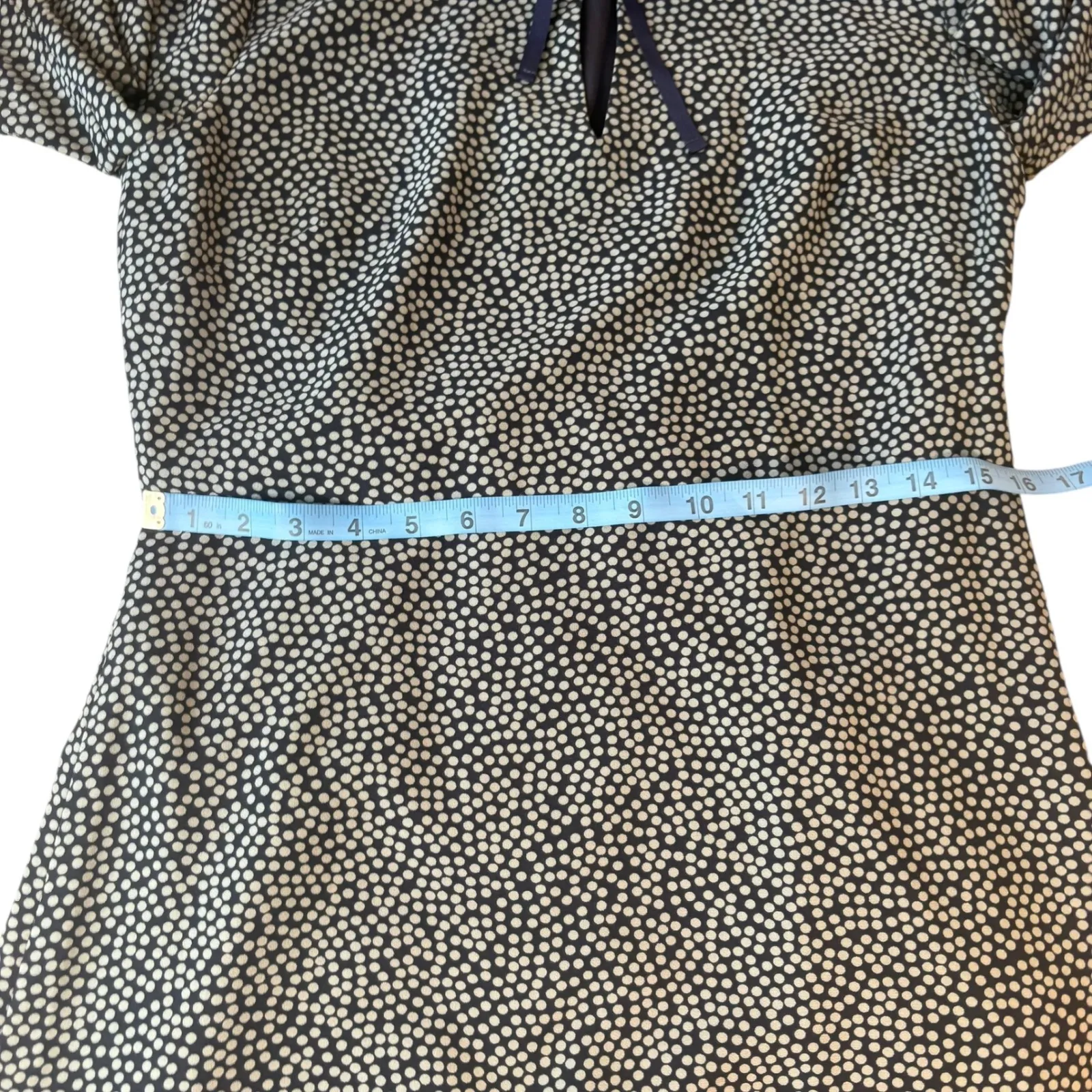 Boden Lara Pleat Chalky Navy Cluster Spot‎ Dress US Size 6 Print Dress Pleated Blue - Image 8