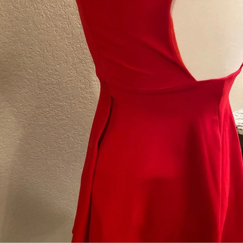 Francesca’s Criss-cross Back Skater Skirt Dress Red Size XS - Image 3