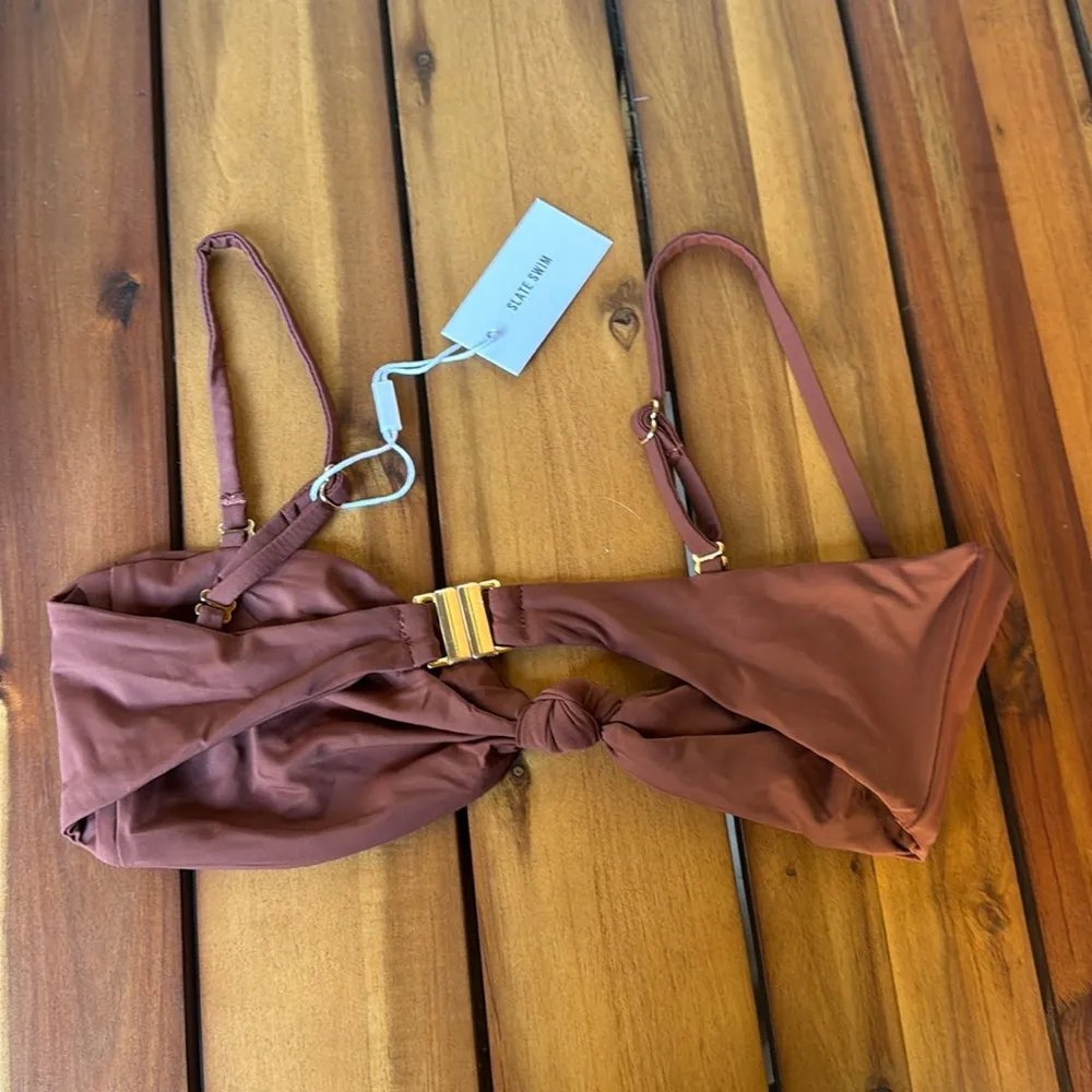 Slate Swim Bikini Top Brown - Image 2