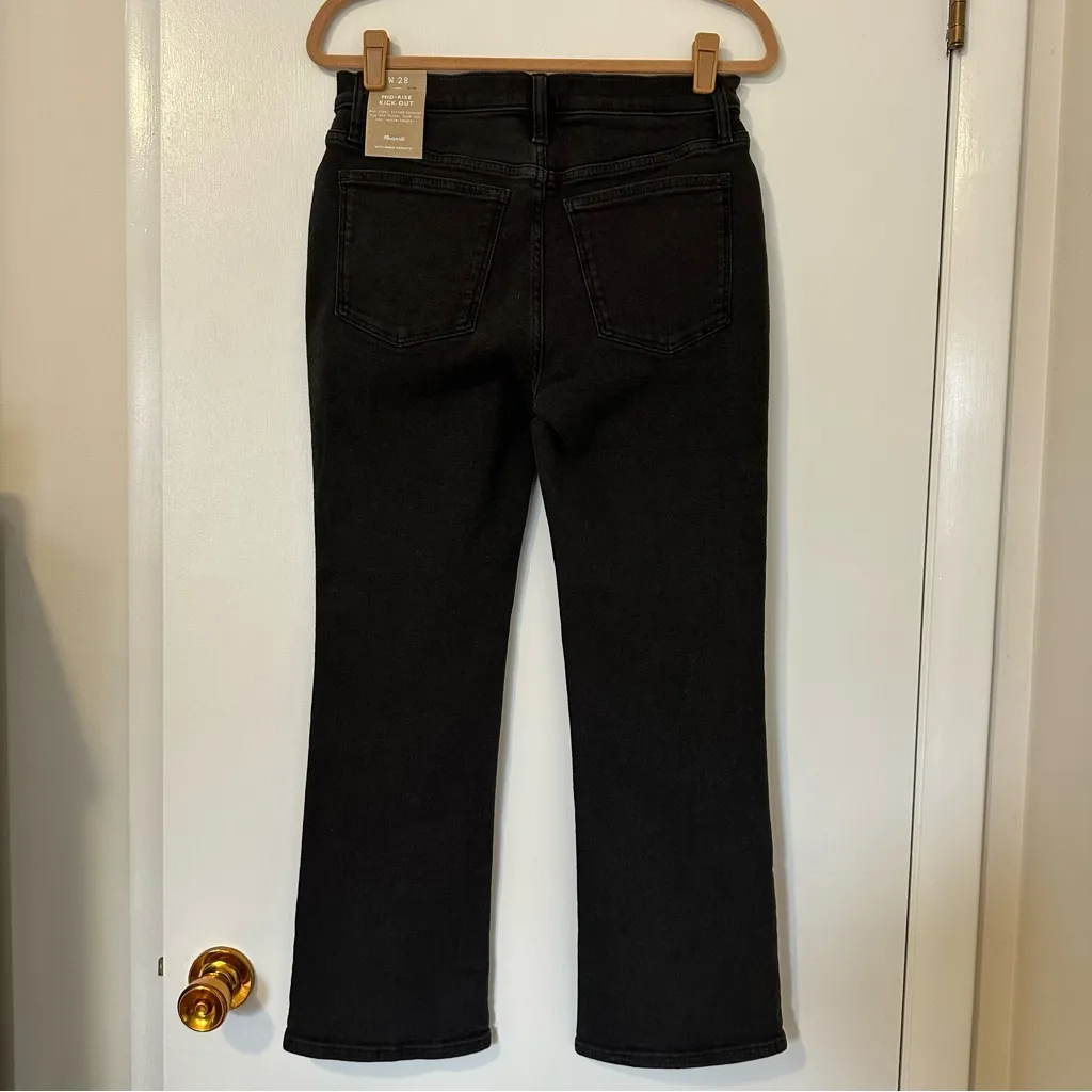 Madewell Mid Rise Kick Out Jeans Womens 28 Black New With Tag Style NJ110 - Image 10