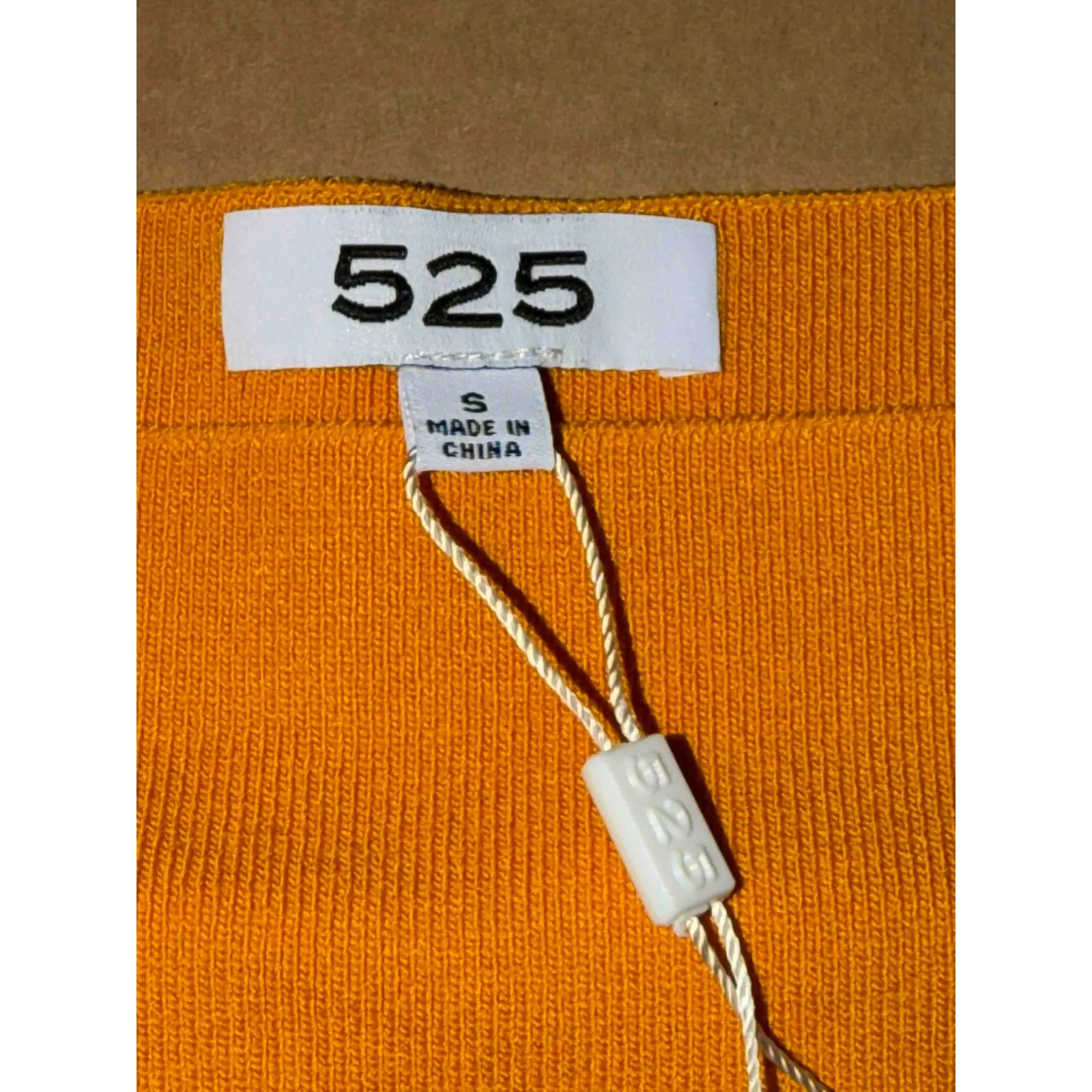 525 America Turmeric Orange Ribbed Square Neck Tank Top, Size S, NWT - Image 6