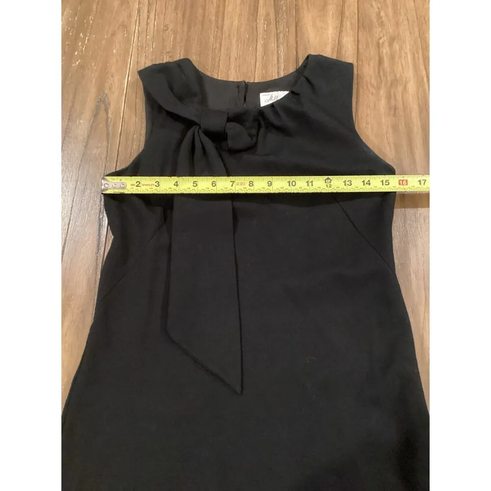Milly of New York nicolla Bow shoulder Black Sheath Sleeveless mini Dress S - Image 5