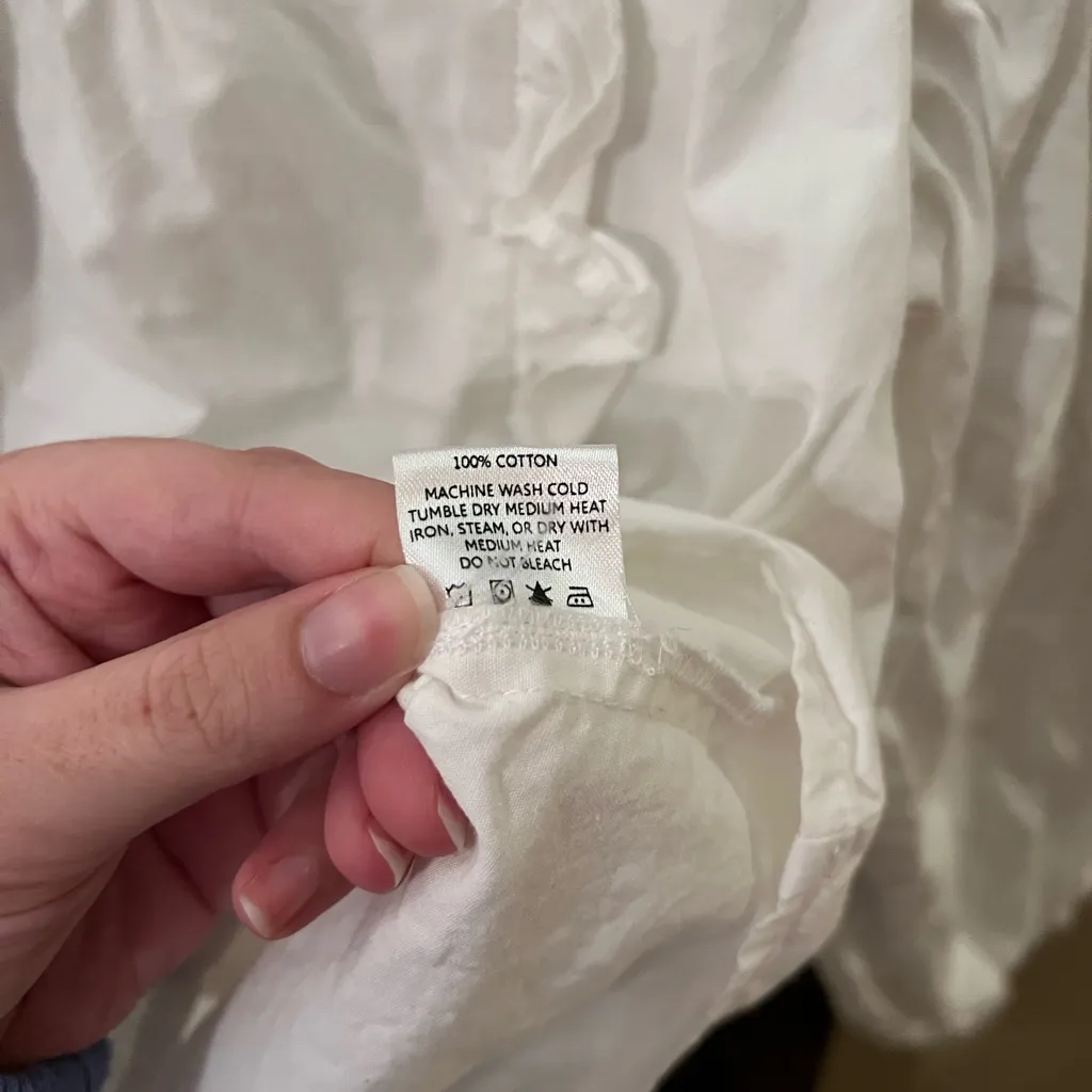 Able White Ruffle Blouse Size M - Image 4