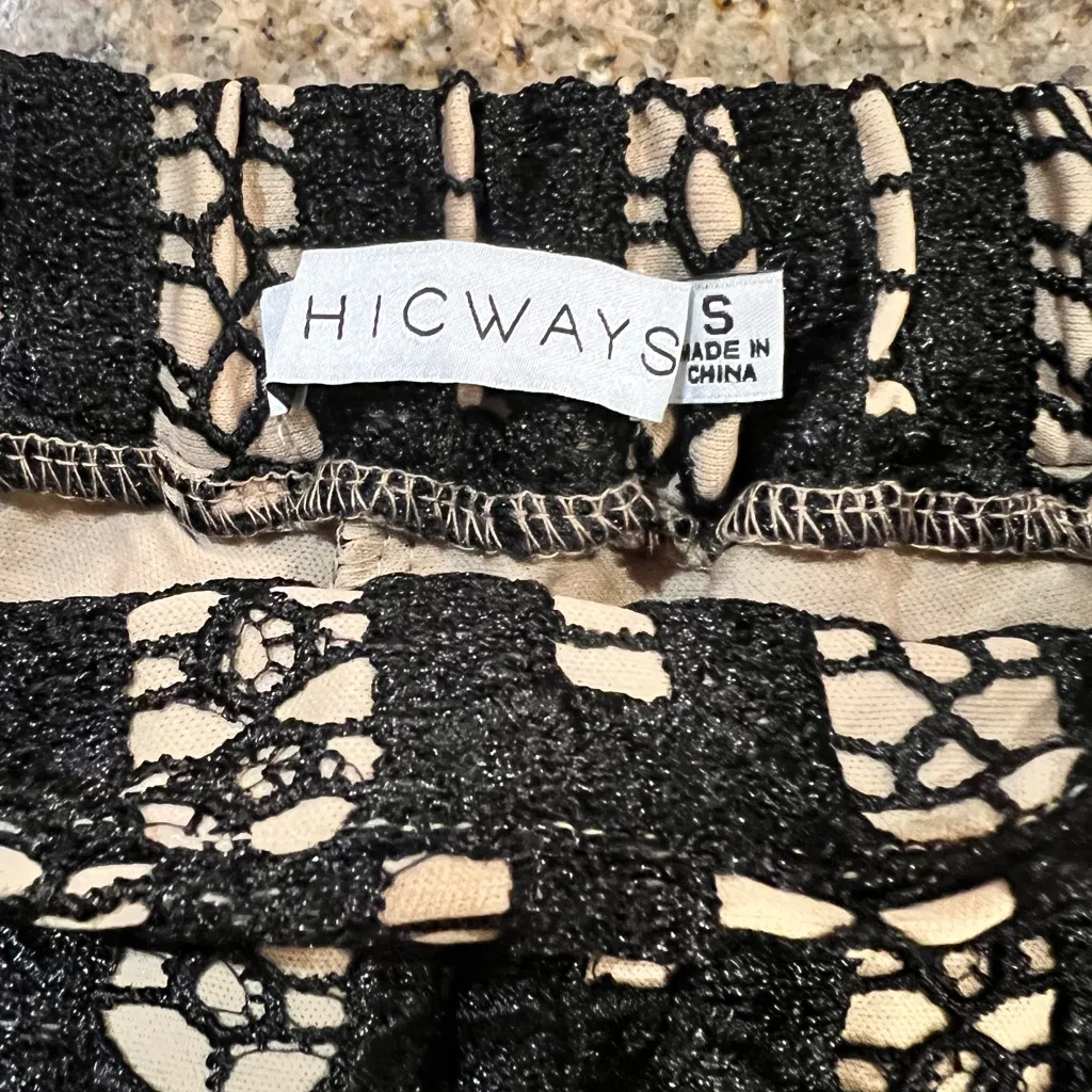 Chicways Black Lace Suit Set Nude Lining Blazer +Pants Small 36” Inseam Tall NWT - Image 9