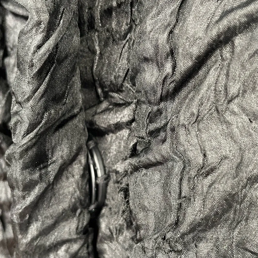 Yoana Baraschi Womens Black Quilted Textured Collared Crinkle Jacket Coat Size S - Image 7