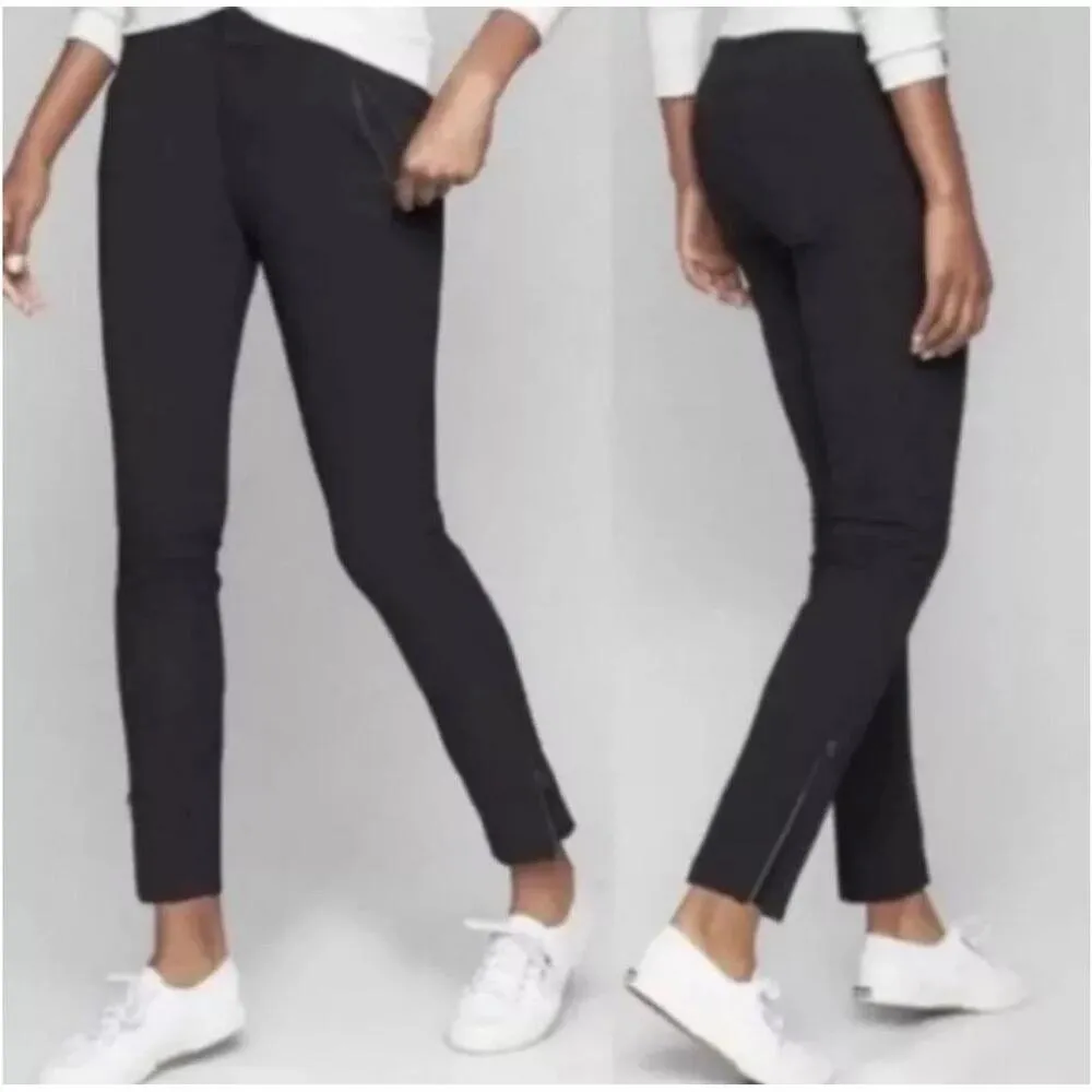 Athleta Hiking Black Wander Skinny Pants Ankle Zip Size 6 Black Womens NWOT - Image 2