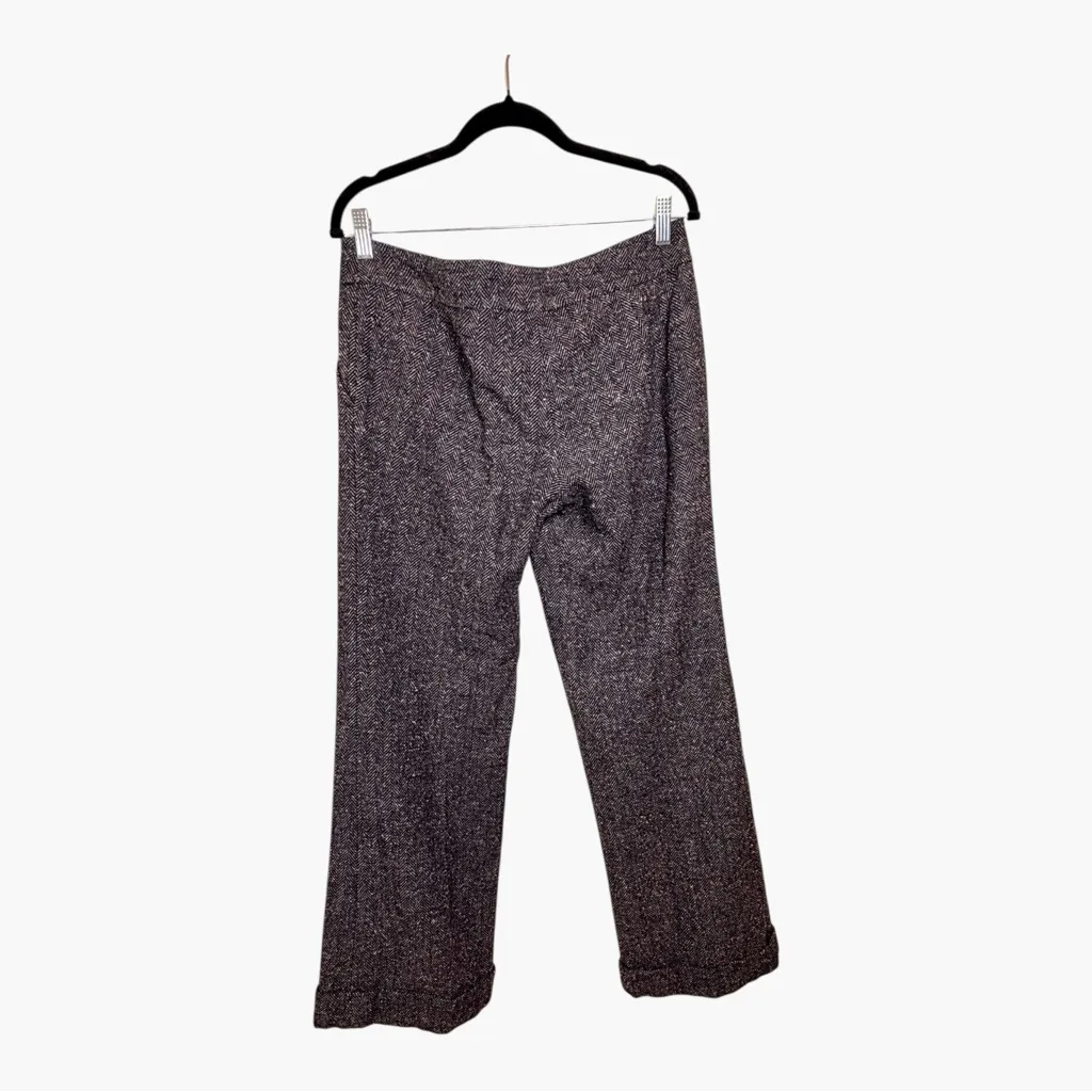 Trina Turk Gray Herringbone Wide Leg Trousers Career Tailored Size 8 - Image 3