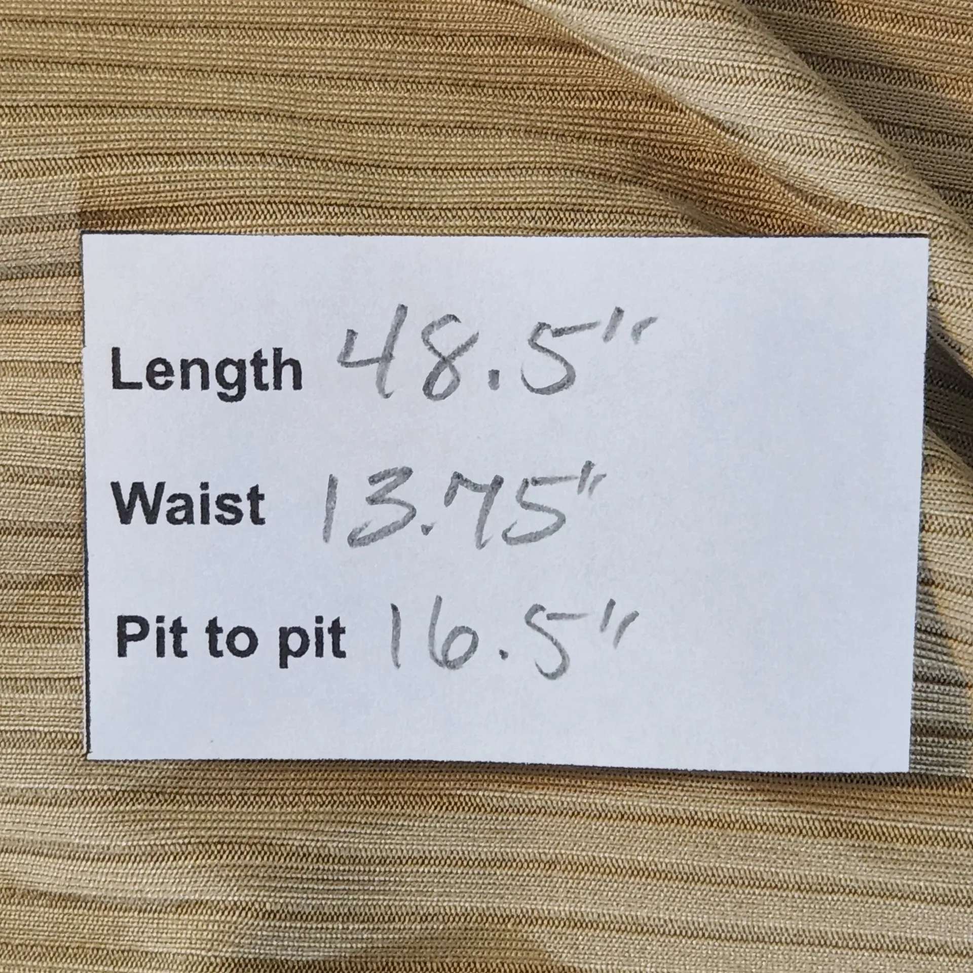 Love J Tan Sleeveless Bodycon Midi Dress NWOT Size XL Stretchy Ribbed Knit Dress - Image 3