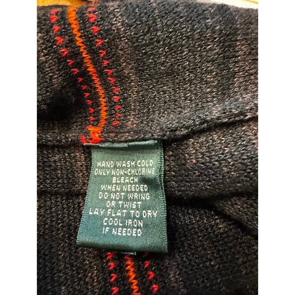 Lauren Ralph Lauren Sleeveless Linen Knit Midi Dress Black Red Striped Size M Size M - Image 7