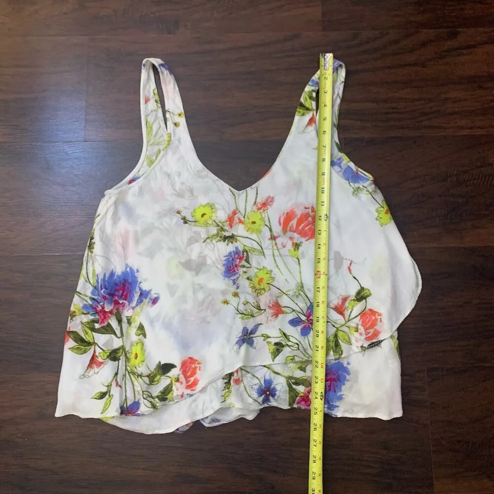 Free People Intimately off white floral v-neck tank top size M - Image 11
