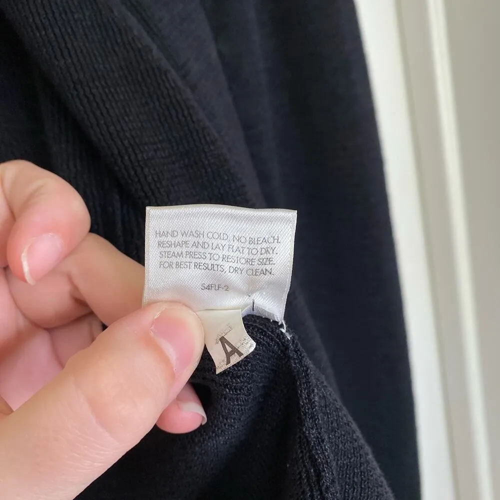 EILEEN FISHER Organic Linen Black Cardigan Size Extra Small Basic Staple - Image 7