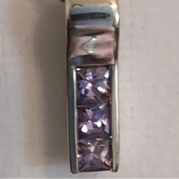 Amethyst and 925 Italy Sterling Silver Necklace Gemstone Pendant Birthstone Gift - Image 2