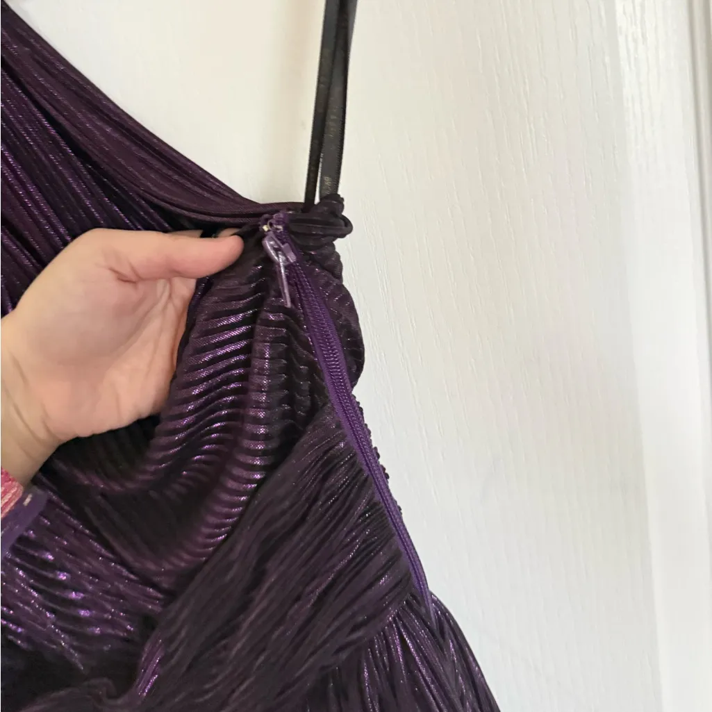 Bronx & Banco Florence One-Shoulder Purple Evening Gown - Image 6