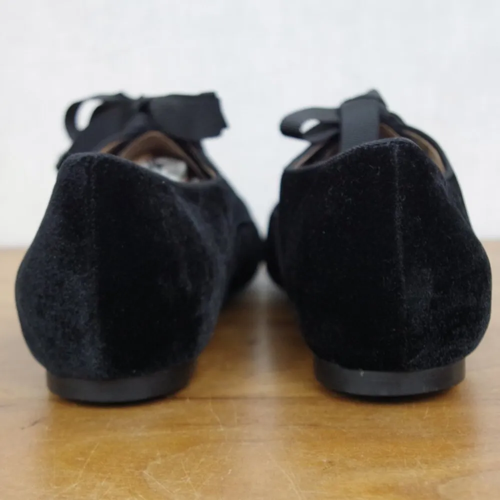 Ladies' Black Velvet Leather Lined Oxfords By Bibi Lou EU 38 Size 7 - Image 7