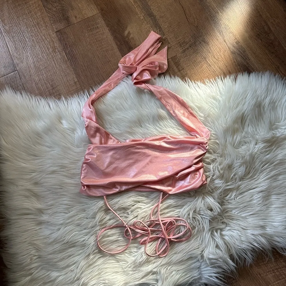 LUCY IN THE SKY Halter Top In Peach - Image 5