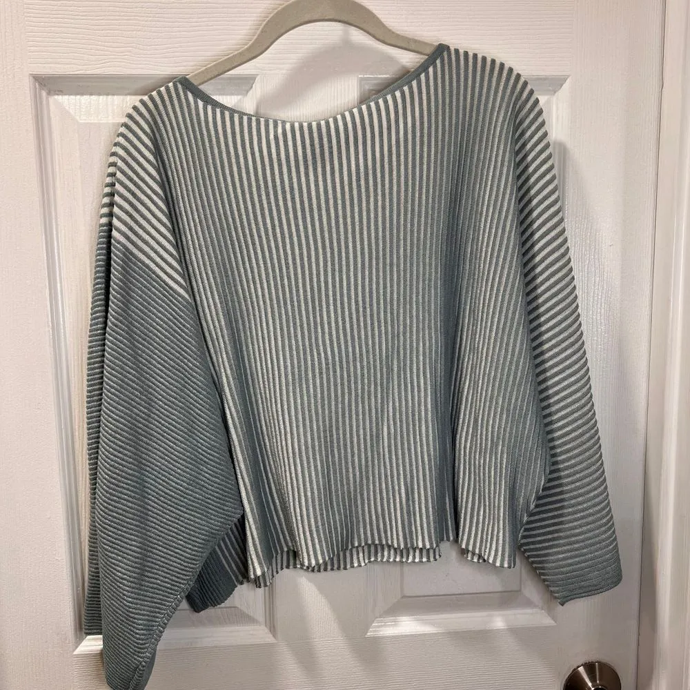Wynne‎ Layers Striped Ribbed Knit Top Long Sleeve V - Image 6